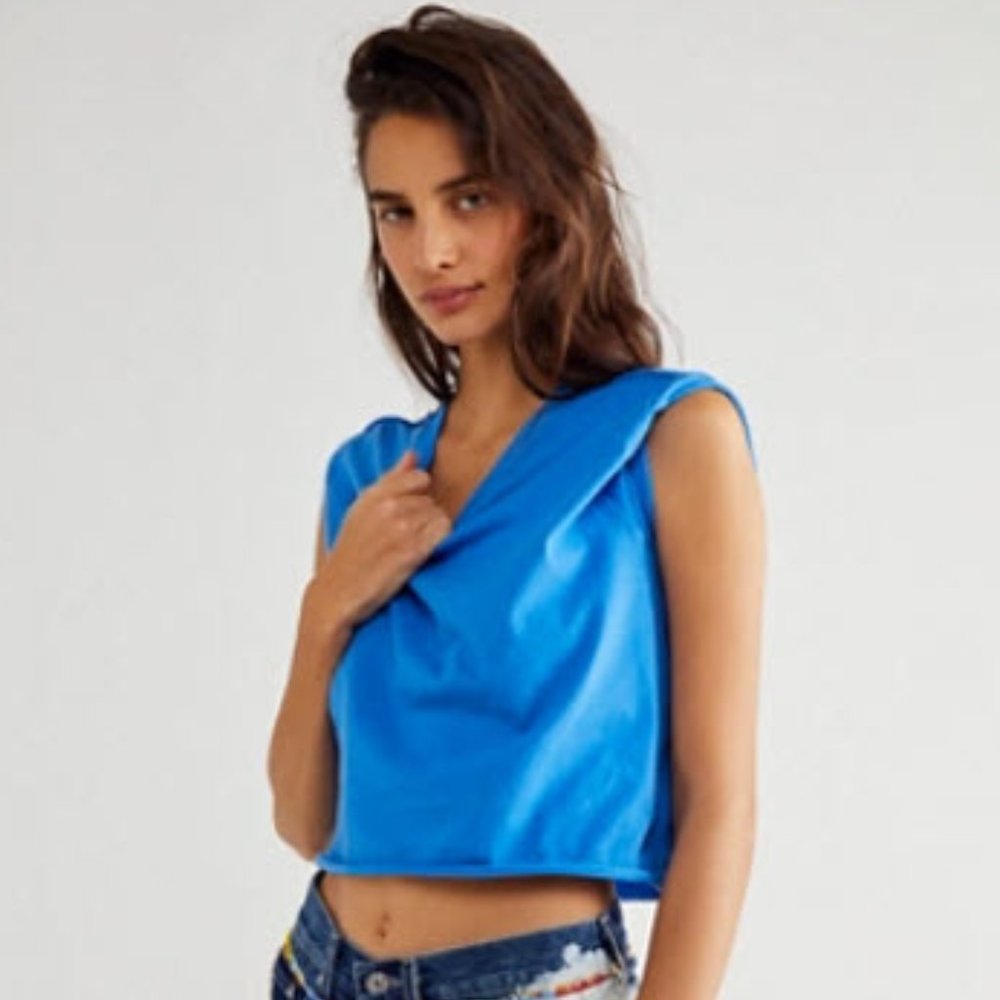 FREE PEOPLE 👕 We the Free Perfect Tee | Baltic Blue | XS